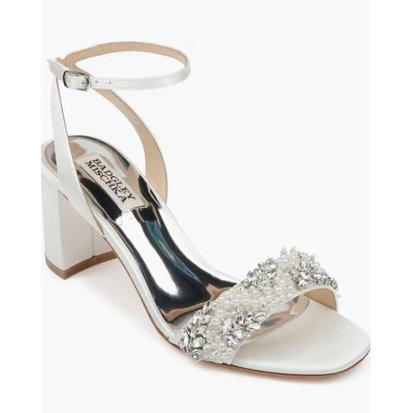 NWOB Badgley Mischka Clara Embellished Strap Evening Shoes - Picture 1 of 11